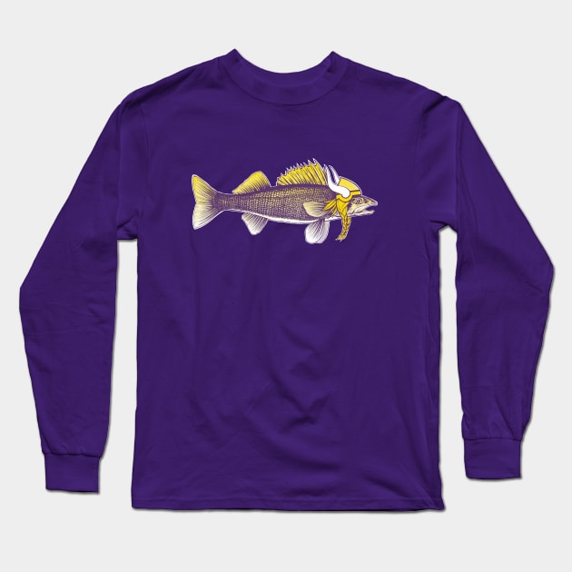 Minnesota Walleye Long Sleeve T-Shirt by mjheubach